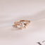 Solid Gold Leaf Ring, Marquise Moissanite Engagement Ring, Proposal Ring