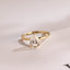 Solid Gold Pear Moissanite Engagement Ring, Hidden Halo Promise Ring