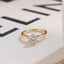 Solid Gold Tulip Flora Round Cut Moissanite Engagement Ring, Cathedral Ring
