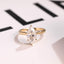 Solid Gold Tulip Floral Marquise Moissanite Engagement Ring, Proposal Ring