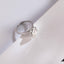 Solid Gold Tulip Floral Round Moissanite Engagement Ring, Anniversary Gift for Her