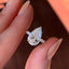 0.94 CT Pear Cut Moissanite Pave Style Engagement Ring