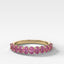 Petite Shared Prong Wedding Band with Pink Sapphire Oval Gemstones