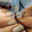 Round Old European Cut Stud Earrings In Screw Back