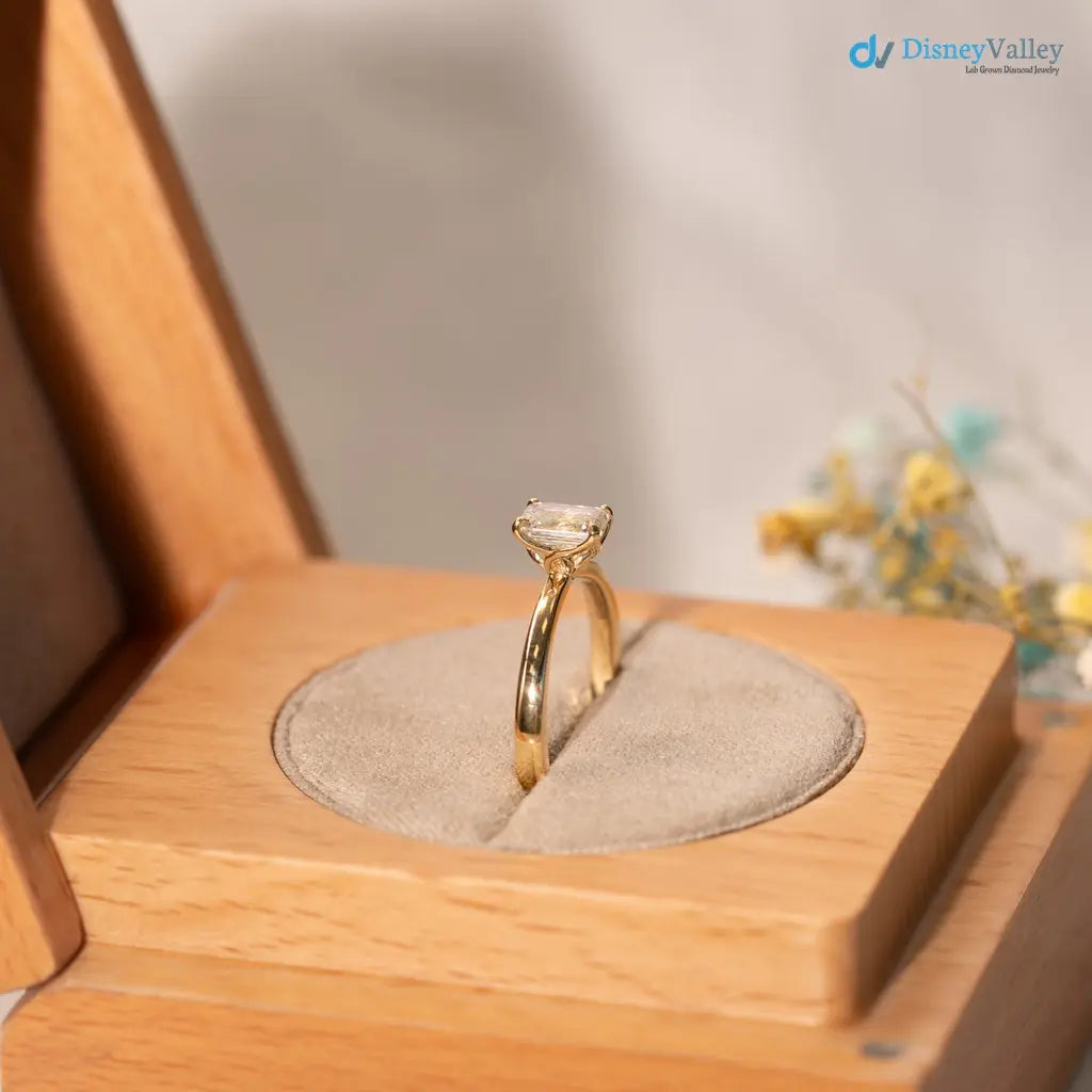 single stone emerald moissanite minimalist wedding ring - DisneyValley