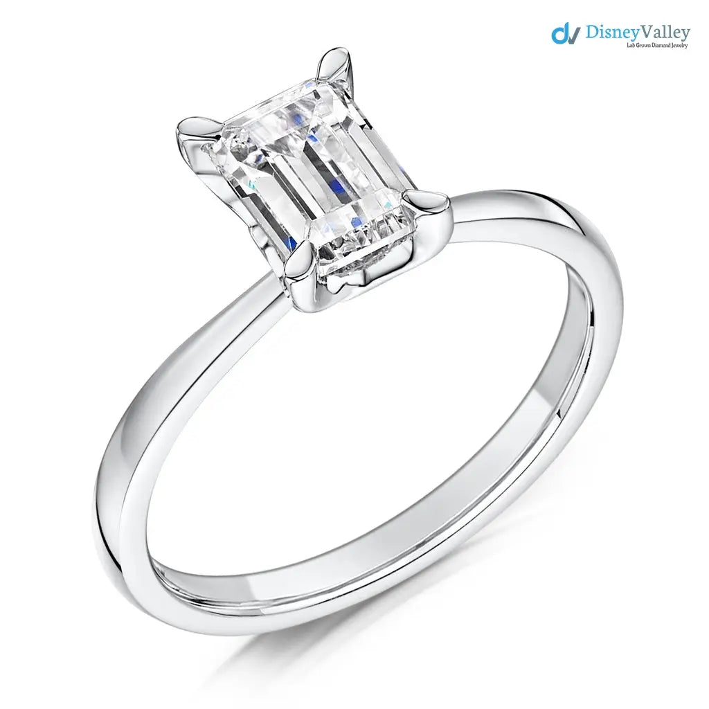 single stone emerald moissanite minimalist wedding ring - DisneyValley