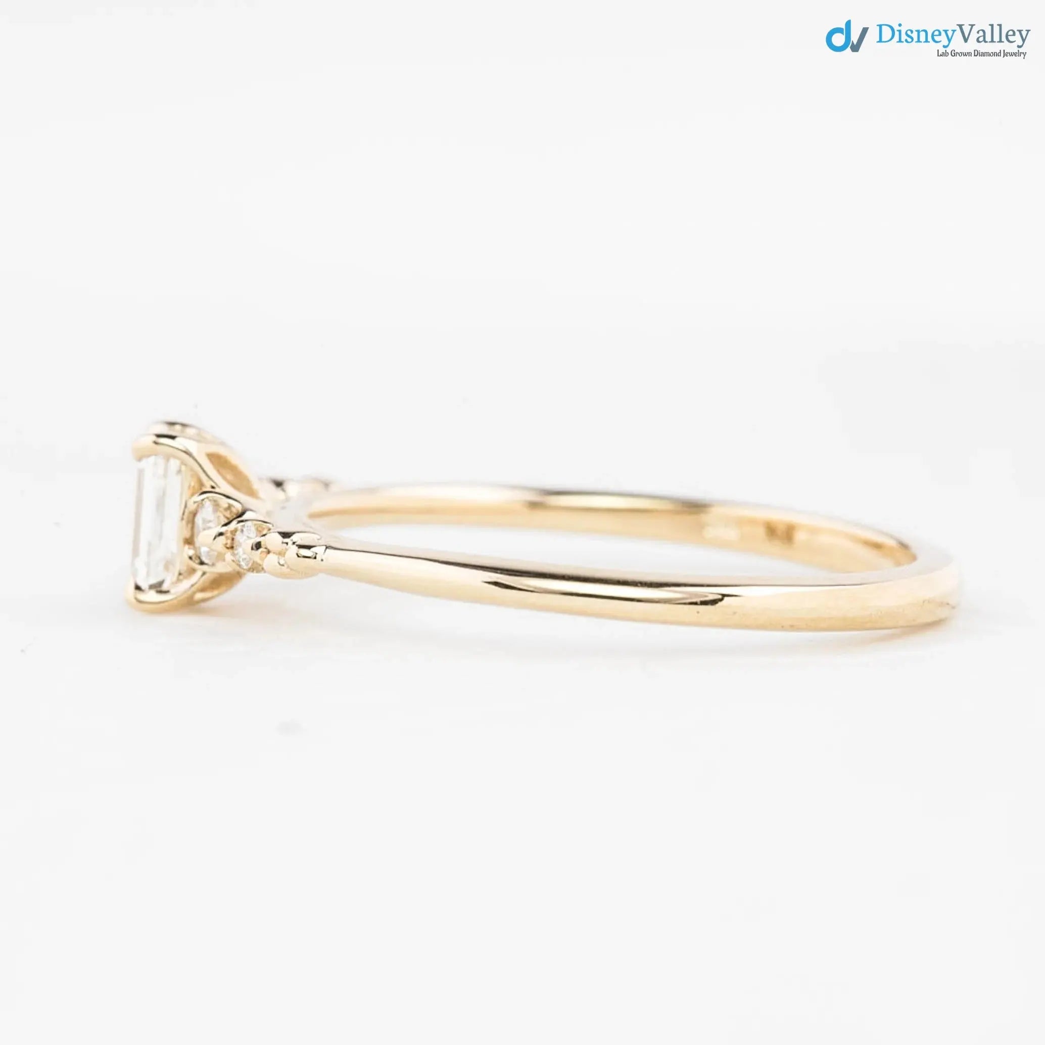 0.35ct Emerald diamond engagement ring, Emerald cut engagement rings DisneyValley