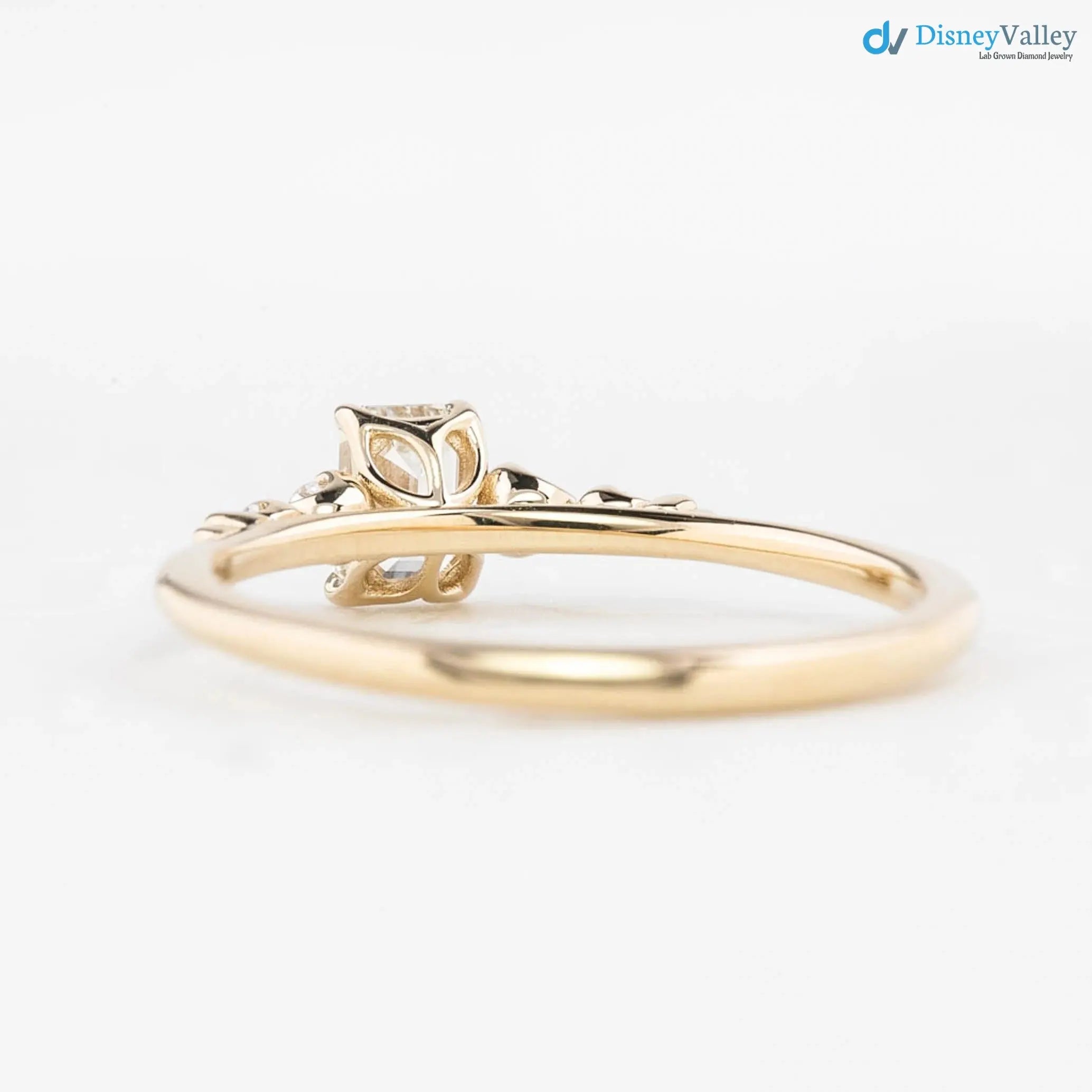 0.35ct Emerald diamond engagement ring, Emerald cut engagement rings DisneyValley