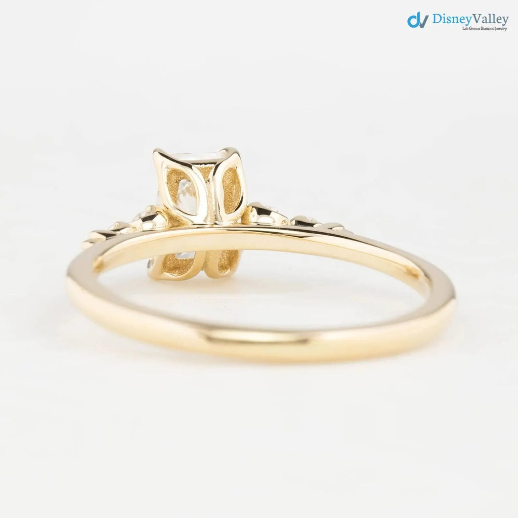 0.70ct Natural Radiant Cut Diamond Engagement Ring, GIA Certified, Ethically sourced diamond ring DisneyValley