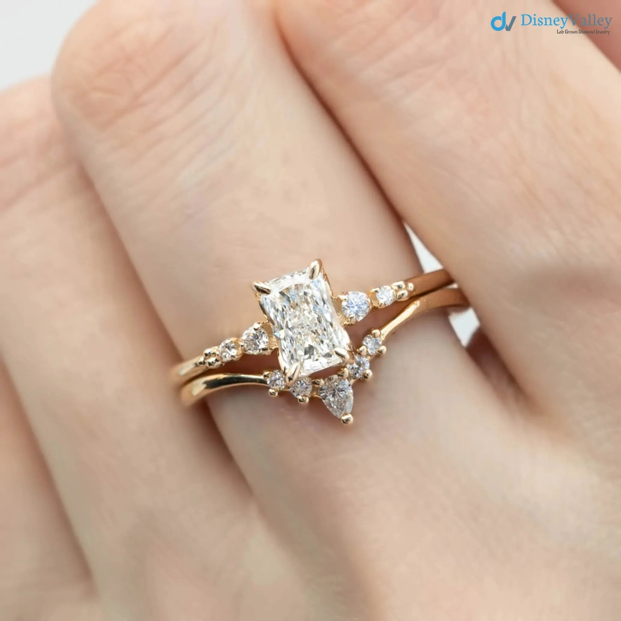 0.70ct Natural Radiant Cut Diamond Engagement Ring, GIA Certified, Ethically sourced diamond ring DisneyValley