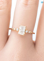 0.70ct Natural Radiant Cut Diamond Engagement Ring, GIA Certified, Ethically sourced diamond ring DisneyValley