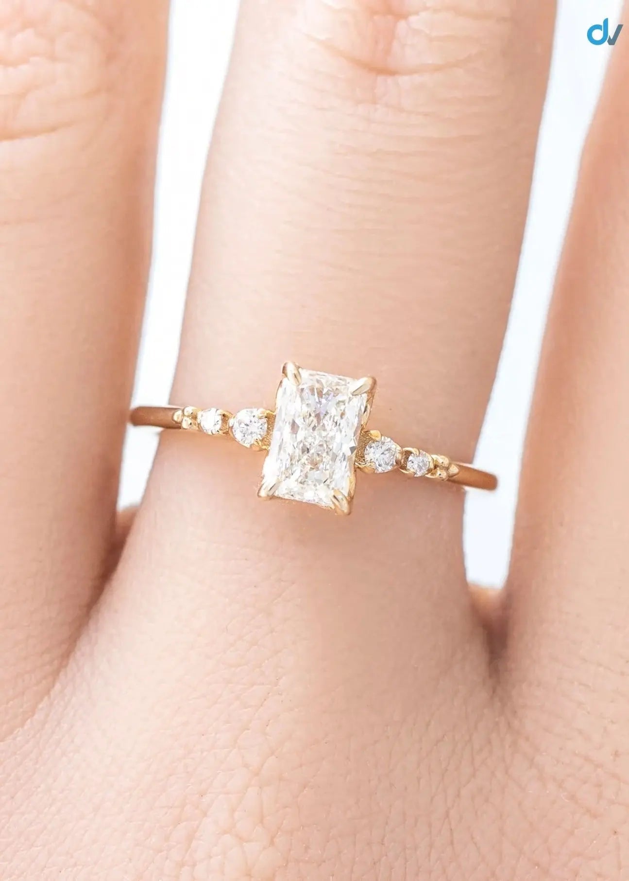 0.70ct Natural Radiant Cut Diamond Engagement Ring, GIA Certified, Ethically sourced diamond ring DisneyValley
