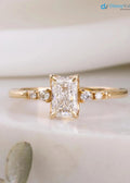 0.70ct Natural Radiant Cut Diamond Engagement Ring, GIA Certified, Ethically sourced diamond ring DisneyValley