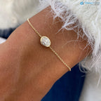 0.71ct D-E-F/VVS Lab Created Oval Cut Diamond Bezel Bracelet - DisneyValley