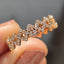 Round Cut Moissanite Wedding Band In Zig Zag Style