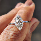 Marquise Diamond Engagement Ring in Classic Setting