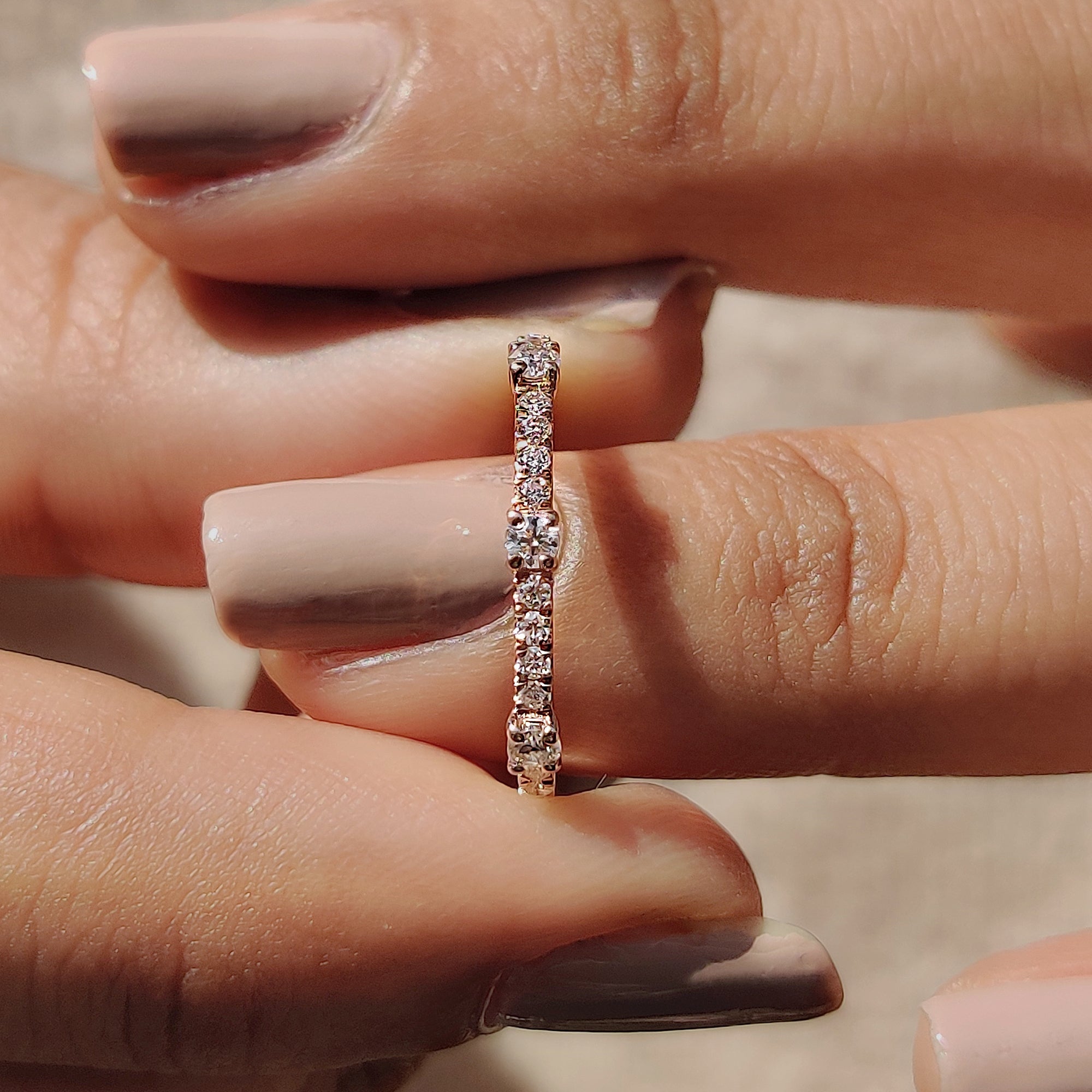 Round Cut Moissanite Half Eternity Band