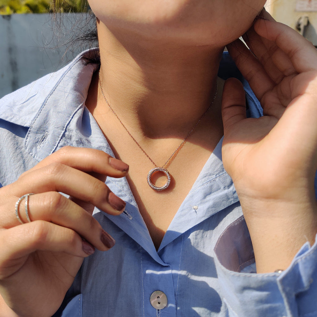 Twisted Multi Circle Moissanite Pendant In Round Cut