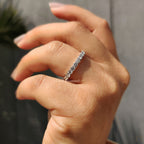 Minimalist Round Cut Eternity Style Diamond Wedding Band