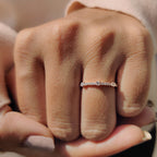 Round Cut Moissanite Half Eternity Band