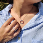 Twisted Multi Circle Moissanite Pendant In Round Cut