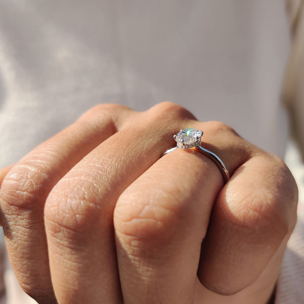 Marquise Diamond Engagement Ring in Classic Setting