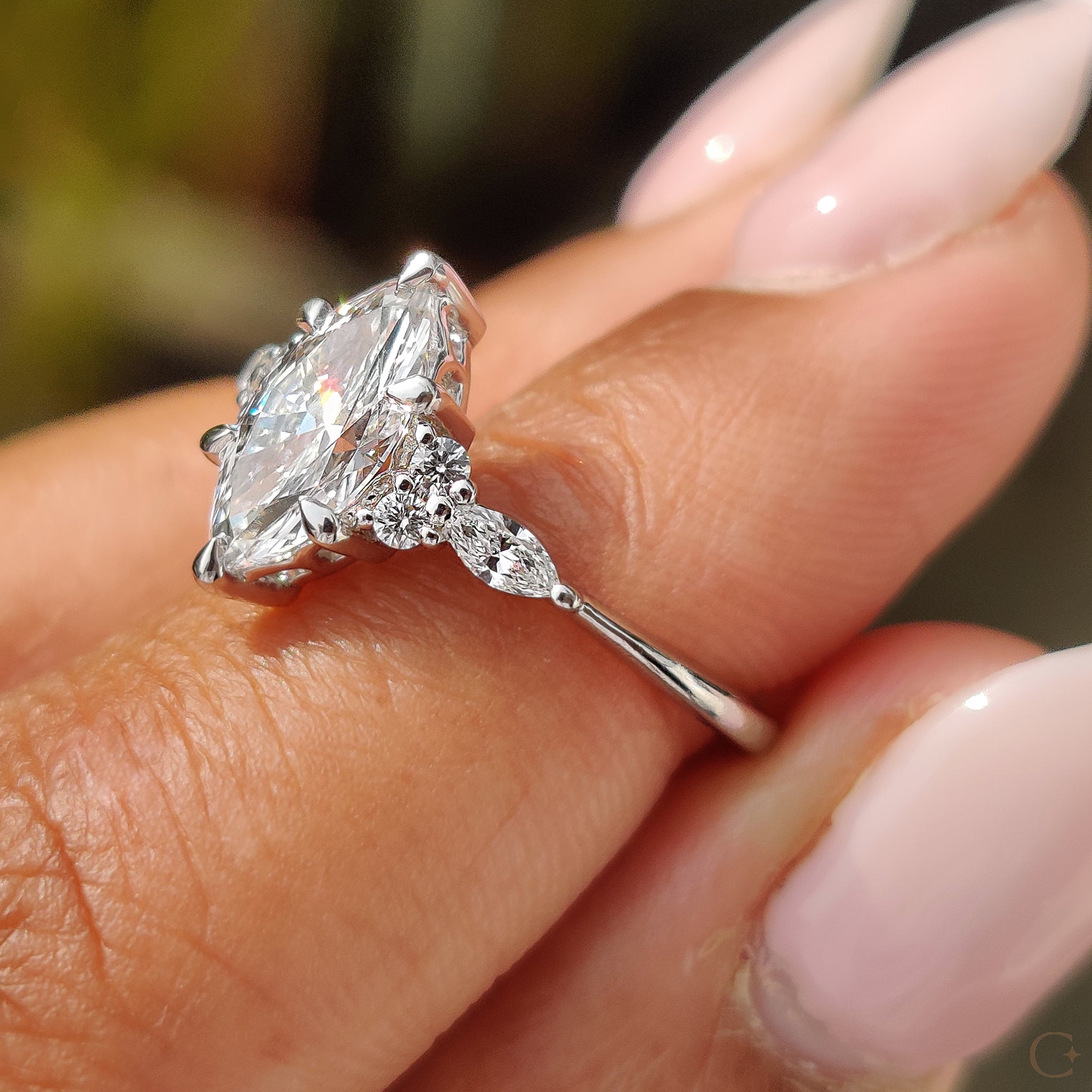 Lab Grown Marquise Diamond Ring In Muse Setting