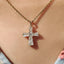 Tapered Baguette Moissanite Gold Cross Pendant
