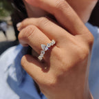 Pear Wedding Band with Tiara Crown Design