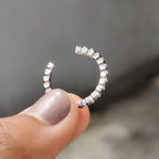 Black Moissanite Wedding Band With Open Gap Look