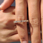 Baguette And Round Wedding Band In Milgrain Setting