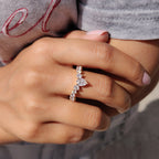 Pear Shaped Wedding Band In Tiara Style