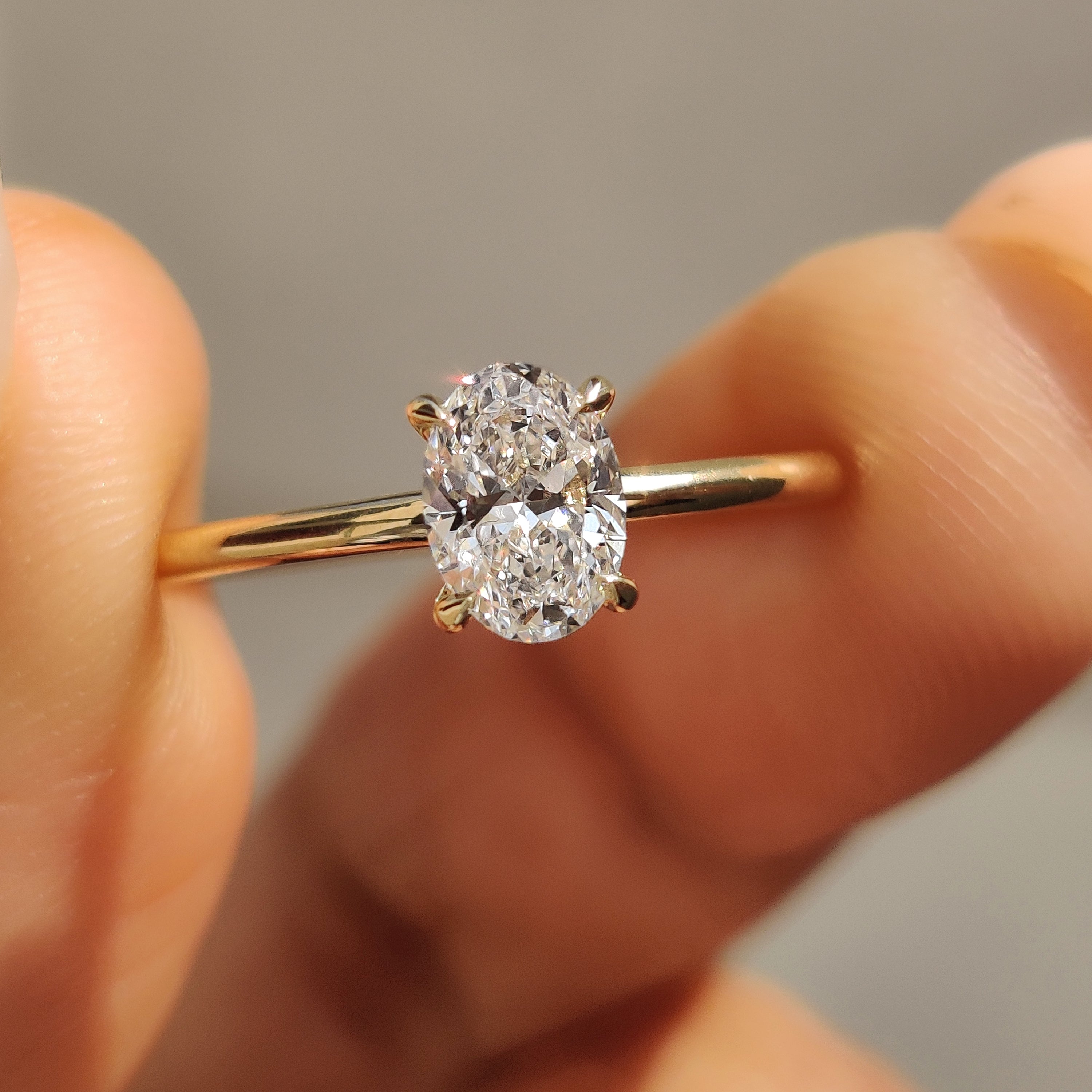Yellow Gold Oval Diamond Engagement Ring
