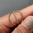 Criss Cross Wedding Band With Round Cut Moissanite