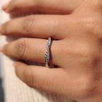 Round Cut Infinity Wedding Band With Twisted Rope Pave Style