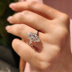3 Stone Marquise Diamond Ring With Kite Side Stone