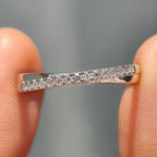 Round Cut Crossover Wedding Band