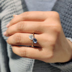 Pear Cut Two Stone Bypass Setting Ring