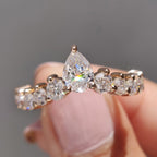 Pear Shaped Wedding Band In Tiara Style