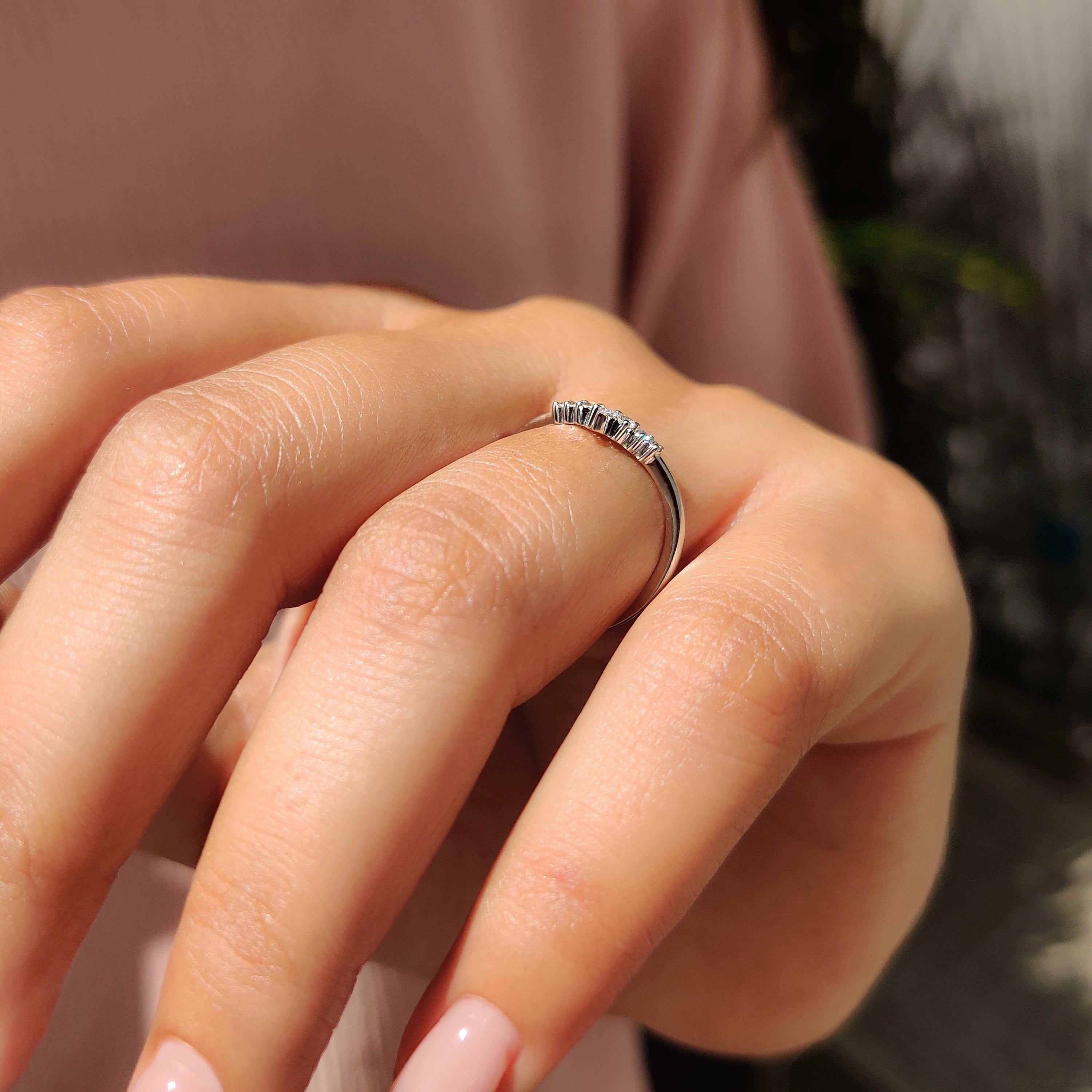 Pear and Round Cut 7 Stone Diamond Band