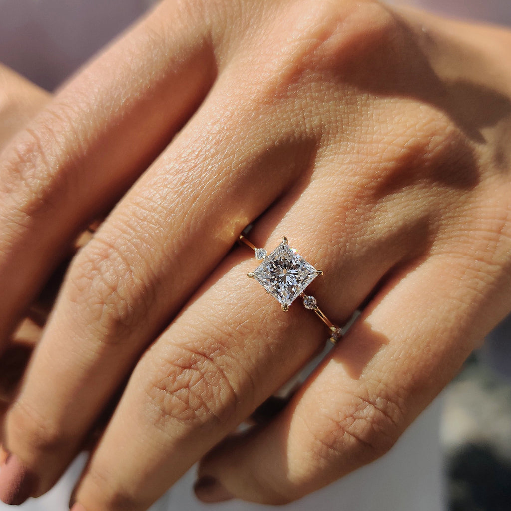 Princess Cut Diamond Ring In Yellow Gold