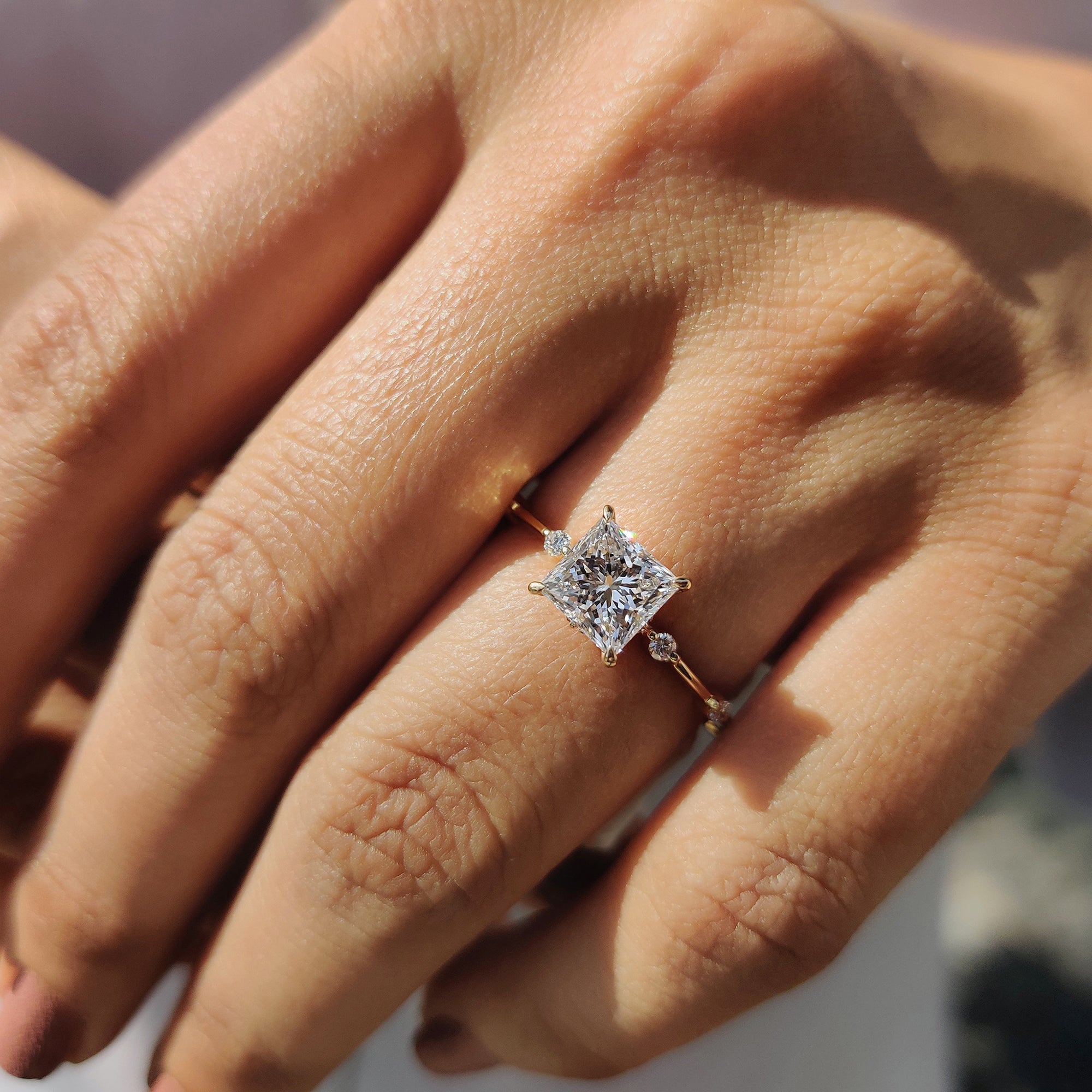 Princess Cut Diamond Ring In Yellow Gold