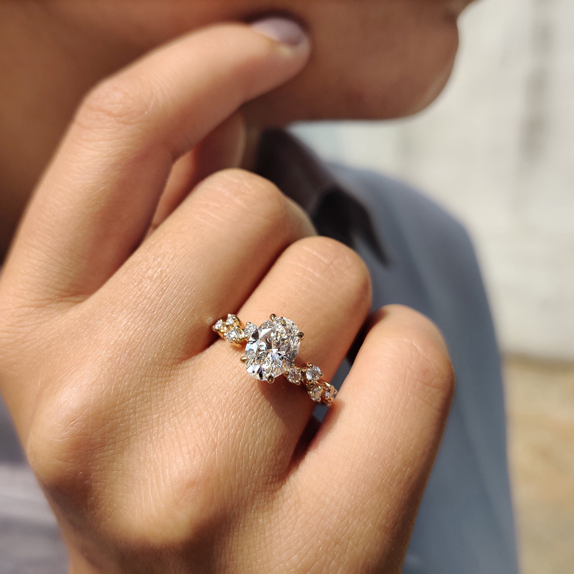 Oval Cut Diamond Ring In Rose Gold