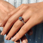Twisted Pave And Halo Set Round Cut Ring