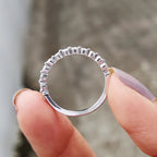 White Gold Wedding Band In Round Cut Moissanite