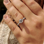 Round Brilliant Cut Diamond Ring With Round Cut Side Stones