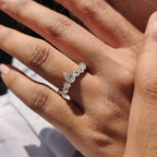 Pear Wedding Band with Tiara Crown Design