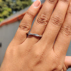 Round Cut Infinity Wedding Band With Twisted Rope Pave Style