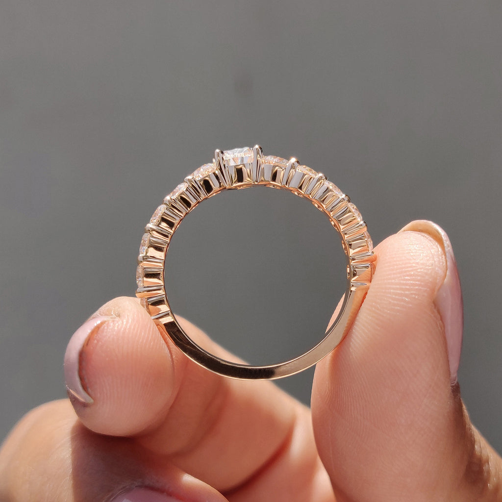 Pear Shaped Wedding Band In Tiara Style