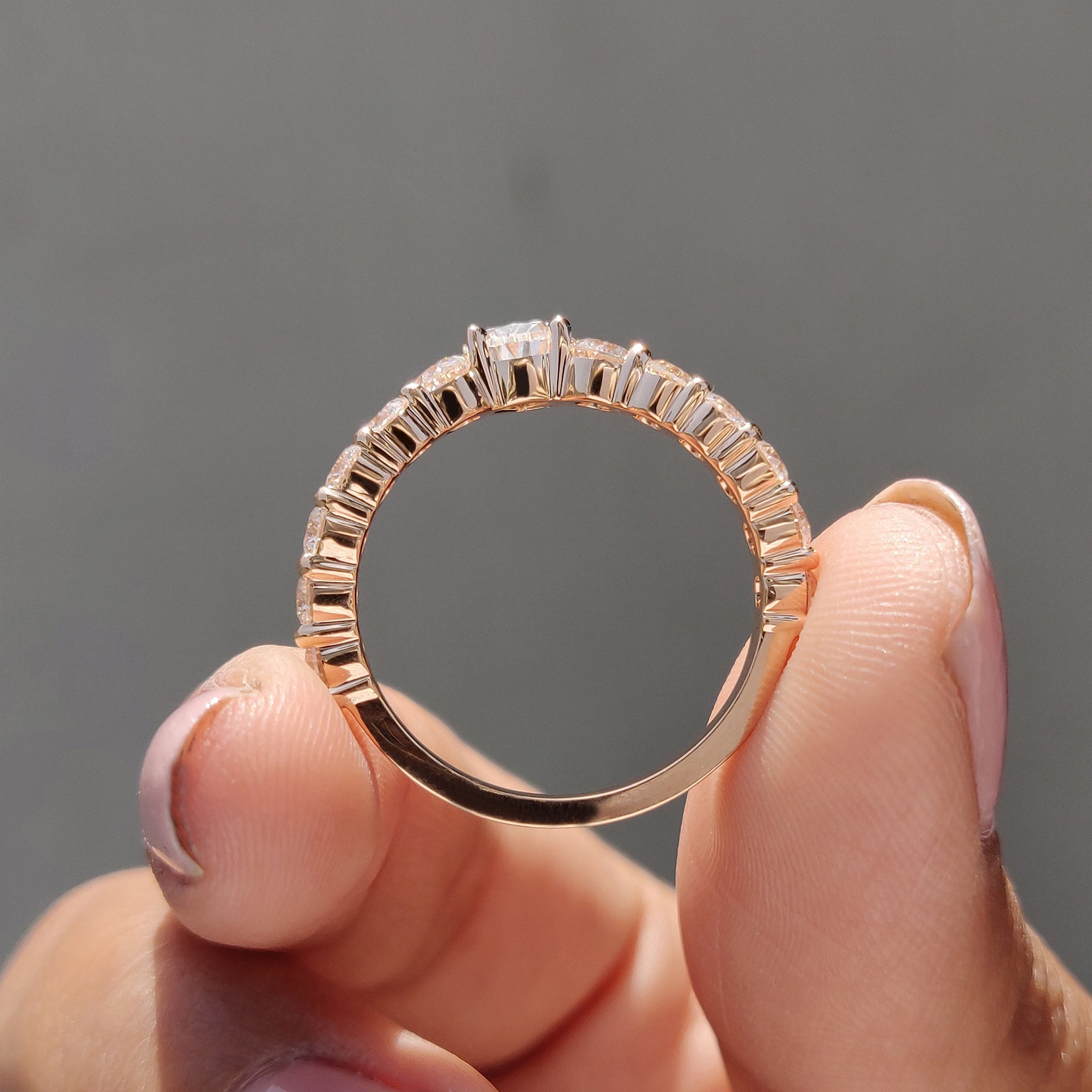 Pear Shaped Wedding Band In Tiara Style